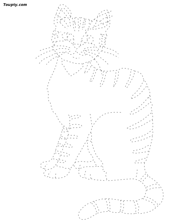dessin chat pointillé
