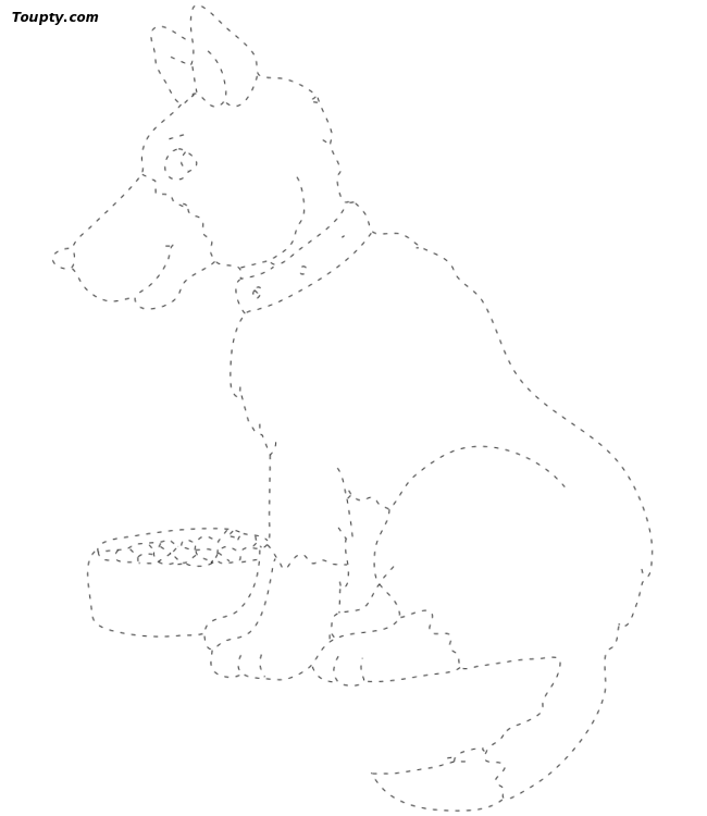 dessin chien pointillé