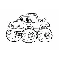 image à colorier monster trucks pour enfant