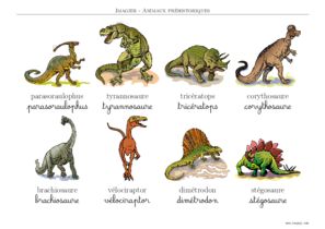 Aperçu de la planche 2 en français : scripte et cursive, couleur