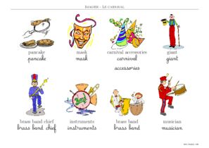 imagier carnaval en anglais