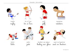 Aperçu de la planche 2 en français : scripte et cursive, couleur