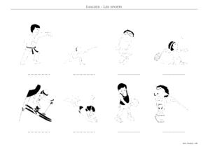 Aperçu de la planche 1 sans les noms : pointillés à compléter, noir et blanc