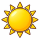 Soleil jaune rayonnant